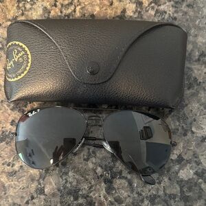 Polarized all black oversized ray ban sunglasses